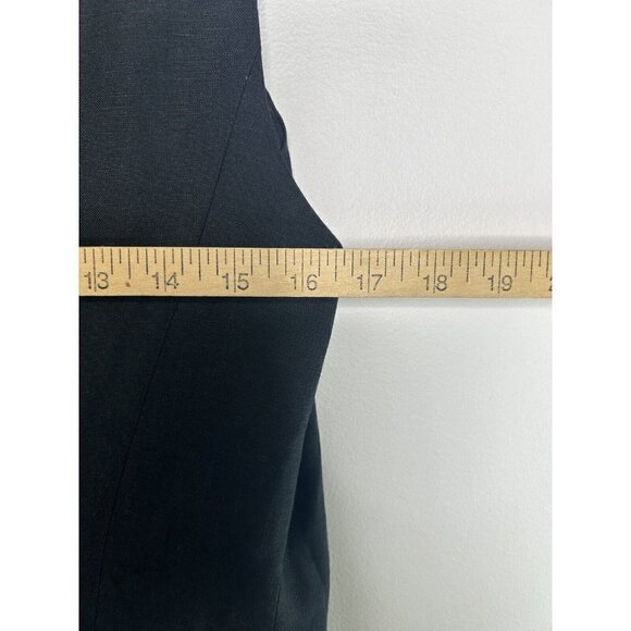 Harve Benard Women's Sleeveless Button Down Linen Blend Solid Black Size 12 - Picture 11 of 13